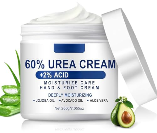 Virellay Urea Creme 60 Prozent, Anti Hornhaut Creme Füße, Fusspflege Cream Sehr Trockene Füsse, Fusscreme für Trockene, Rissige Fersen, Ellenbogen for Frauen und Männer(200g)