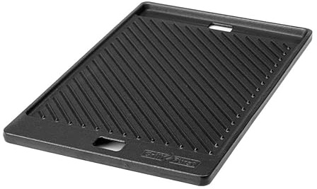 Grillfürst Universal Gusseisenplatte Grill 48 x 31 cm - Massive Gusseisen Grillplatte mit großen Griffen, Gussplatte beidseitig verwendbar, für Broil King Imperial und Broil King Regal
