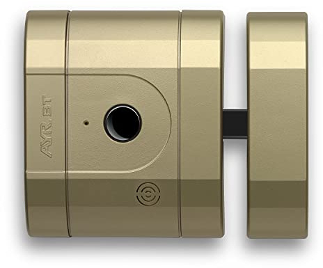 Cerradura electrónica invisible de alta seguridad int_LOCK BT. Acabado latón mate.