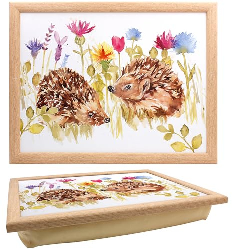 Tamersgifts Cushioned Laptrays Lap Tray TV Dinner Bean Bag Padded Cushion Gift (Hedgehog Laptray)