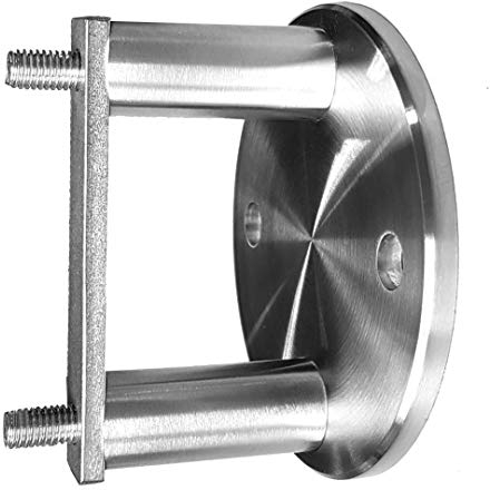 BASIT Edelstahl Geländer Pfostenträger Pfostenhalter zur Befestigung von Geländerpfosten Edelstahl I für Geländer Rundrohr Edelstahlrohr 42,4mm I Wandanker für Pfosten rund I PT15