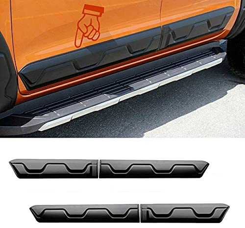 JHCHAN Türschutz Seitenschutzleisten für Ford Ranger Wildtrak Raptor XL XLT Wolftrak 2012-2022 T6 T7 T8, Stoß- und Kratzfest ABS Türschutzleisten Seitenschutz Karosserieschutz Pickup Zubehör | Doppelkabine T6 T7 T8 Raptor Wildtrak XL XLT Tremor Limited Wildtrak X Platinum