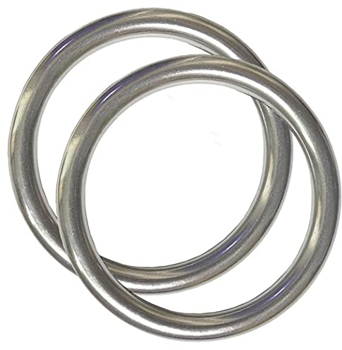 AIVOOF Anillo tórico de metal de 4 pulgadas, 2 unidades 304 anillos de acero inoxidable de soldadura sin costuras, resistente, liso y sólido, para manualidades, 10 mm x 80 mm