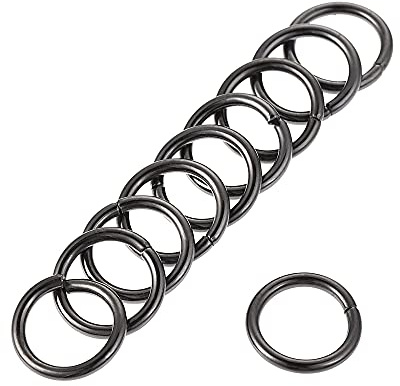 sourcing map 20 Stück O Ringe 0.39(10mm) Metall für Riemen Taschen Gürtel DIY Handwerk Schwarz | Für Riemen Taschen Gürtel