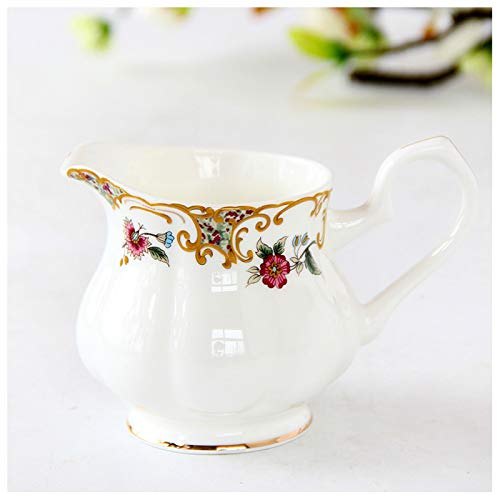 Gravy Boat for Milk, Broth, Sauce British Bone China Milk Jug Flower-shaped Creamer Pot With Handle Coffee Wreath Cup Compact Suitable for Sauce Pot Suitable for Family Restaurant Cafe for Dining, Hol