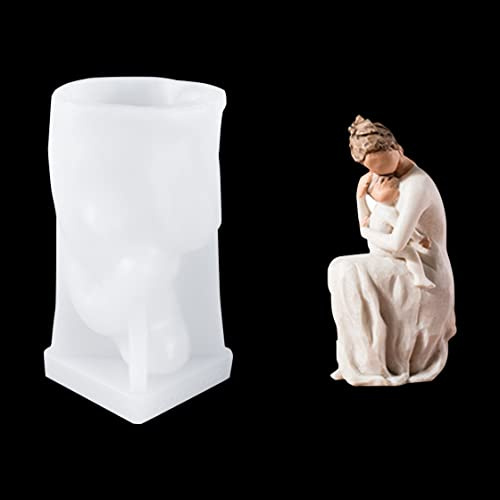 HyzaPhix 3D Kerzenform Figuren Umarmen Silikonformen Epoxidharz Gießformen Familie Mutter Tochter Versprechen Silicone Candle Mold für Figur Kerzen Selber Machen Handwerk Ornamente (For Always)