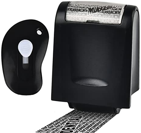 TMBMLPP Timbro Privacy, Timbro a rullo, Protezione Dati Riservati, Timbri Ink Roller, Sigilli di Sicurezza, Timbro Rullo di Inchiostro per Protezione dei Dati dal Furto di Identità in 1 Solo Gesto