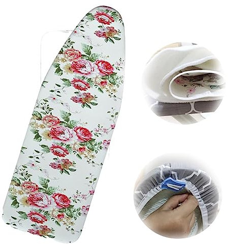 NILZA Bügeltischbezug Ersatzbezug Für Bügelbretter, Bügelbrettbezug 90x30cm 100x34cm Ärmelbügelbrett Bezug, Ironing Board Cover, Mit Dicker Polsterung, 2-lagiger (Color : Rose, Size : 48x15(120x38