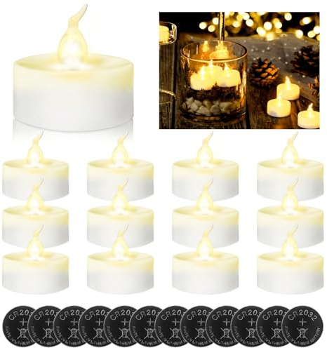 Nizirioo 12 Stück Flackernde Flammenlose Teelichter LED Teelichter mit Timer, Warmweiß Led Kerzen Batteriebetriebene, Realistische Teelichter für Hause Hochzeit Weihnachten Party Dekoration
