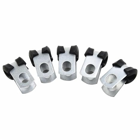 12 Stück Metall-P-Clips mit Gummi ausgekleidete Kabelschlauch-Rohrschelle, hydraulische 3/16-Zoll-Bremsgasleitungsrohr-Befestigungsschelle