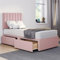 ComfoRest - Elegant 3FT Single Bed with Mattress | Stylish Set for Modern Bedrooms | Functional Frame with 2 Storage Drawers for Space-Saving Solutions (Pink Plush)