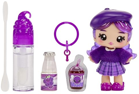 YUMMILAND Lipgloss Doll - Greta Grape - Muñeca Perfumada con Kit de Brillo de Labios DIY - Adecuado para Niñas y Niños mayores de 4 años