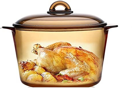 LXYDPZ Pentola per zuppiera Pentola in Vetro ambrata Pentola Antiaderente Pentola per stufato a Gas Resistente al Calore Domestica Facile da Pulire Collezione di Calore