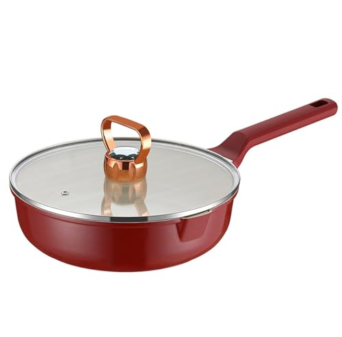 FEBSDHSMI Nonstick Ceramic Sauté Pan, Deep Frying Pan Skillet with Lid, Cooker, Non Stick Saute Pan with Lid