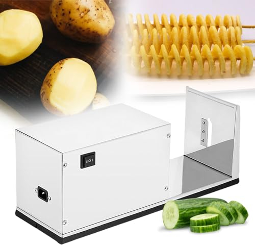 VQIGGTSS Taglierina elettrica a Spirale per Patate Tornado, affettatrice per Verdure Fatta in casa, Torre per Patate allungabile Automatica, Adatta per Feste