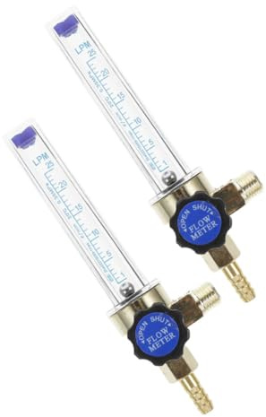 SOLUSTRE 2 Pcs Argon Regulator Gauge and Carbon Dioxide Flowmeter Tube Accurate Gas Flow Indicator for Welding and Home Use Portable Air Flow Meter