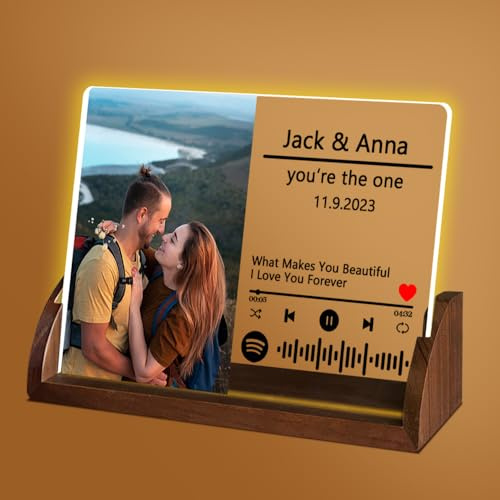 Cozifitgear Placa Spotify Personalizada-Diseño con Código escaneable de Canción. Regalo de Cumpleaños Original, Regalos Pareja, Aniversario, San Valentín,Navidad,Regalos Personalizados