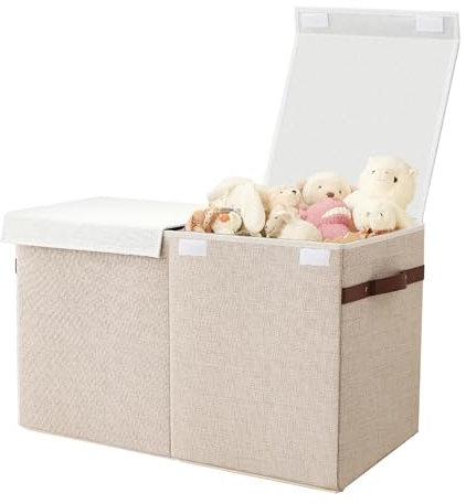 Kinder Spielzeugkiste Kleidung Organizer Aufbewahrungskorb mit Deckel und Griff Spielzeugtruhe Aufbewahrung für Schlafzimmer oder Wohnzimmer