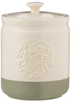 Mason Cash Home to Roost 1.5 Litre Storage Jar Stoneware Folk-Inspired Hen and Cockerel Style Airtight, Biscuit, Cookie, Rice, Flour, Kitchen Canister, Durable, Everyday Kitchenware
