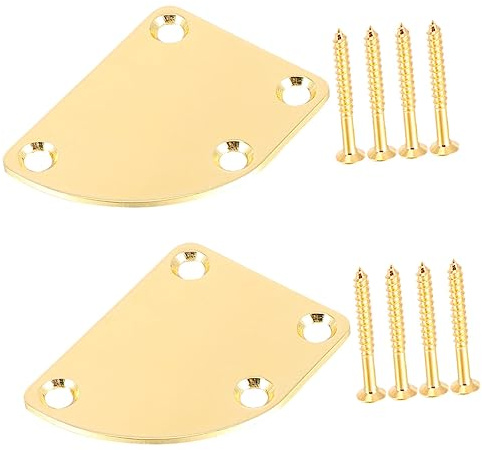 DRESSOOS 2stücke Gitarrenhalsplatte Gitarre Und Bass Als Verbindungsplatte Für Gitarrenhals Inklusive Passender Schrauben Für Einfache Montage