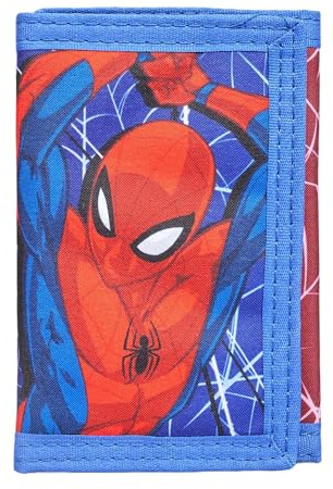 Marvel Spiderman Wallet for Boys and Girls Trifold Card Holder Wallet,Id Slot Section with Zip, Gift for Teens,Boys and Girls