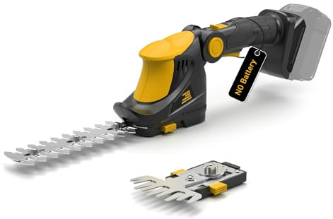 3D VO INN Hedge Trimmer Cordless for DEWALT 20V MAX Battery, 1200RPM Grass Trimmer Electric Hedge Trimmer, 2 in 1 Design, Perfect for Yard, Garden, and Lawn Care(Battery Not Included) (Yellow)