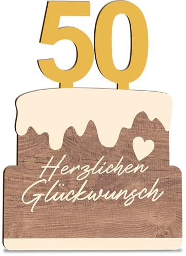 50 Geburtstag Karte Torte Bday Holzkarte - Geburtstagskarte mit Umschlag - Schöne Geburtstagskarte 50. Geburtstag, Einladungskarten 50 Geburtstag, 50. Geburtstag Karte, Karte zum 50. Geburtstag