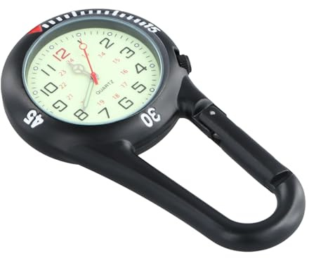 Ziyonix Montre Numérique de Sport à Clipser et Mousqueton, Montre Infirmière Phosphorescente pour Médecins, Infirmières et Chefs Paramédicaux, Alpinisme (Noir)