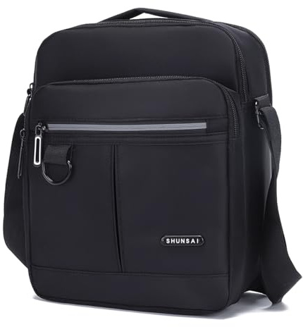 A-QMZL Umhängetasche Herren Schultertasche Herrentasche Klein Wasserdichte Crossbody Bag Brusttasche Handytasche für Tägliches Leben Reise (schwarz2)
