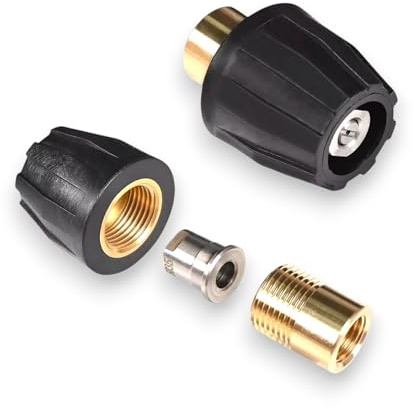 M&M Smartek buse de Nettoyage Compatible avec Kärcher, 350 Bar, 1/4 | Buse à jets arrière et avant pour avancer dans le tuyau et décoller les bouchons; contrôler filetage et calibre.