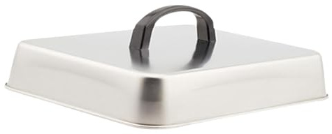 Milageto Couvercle Rectangulaire en Acier Inoxydable, Dôme Culinaire Multifonction avec Poignée Anti-Chaleur, Couvercle Culinaire Anti-Éclaboussures, Cloche pour Fromage/Barbecue, 31x24x5cm
