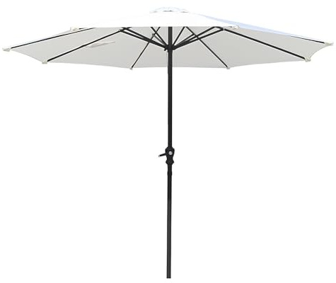 Parasol d'extérieur rectangulaire de 2,7 m avec manivelle, parasol de jardin pour patio, terrasse, plage, protection UV, installation facile, design élégant