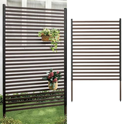 Pannelli di recinzione in acciaio per esterni, 1,2 x 1,8 m, durevoli, per la privacy e la recinzione decorativa autoportante con rivestimento in PE per patio, giardino, cortile, piscina e contenimento
