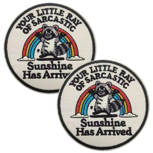 2 Stück Sunshine Has Arrived Stickerei Emblem Hook and Loop Patches Taktische Abzeichen Taktische Militär Moral-Patches Appliques für Kleidung Rucksäcke Uniform Hosen Biker DIY Baseballkappe Mützen