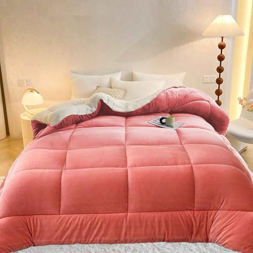 YWQJL Edredones Cama Sherpa Invierno,Colchas Edredones Duvet,Cálido Edredón De Invierno Grueso,Edredón De Lana De Cordero,Súper Grueso Reversible Cálido Manta(03,135 * 200cm/1.5kg)