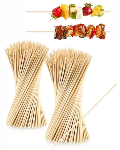 MenYiYDS 100 pezzi spiedini di legno, spiedini per barbecue,per grigliate, bastoncini di legno per grigliate, buffet, frutta, falò