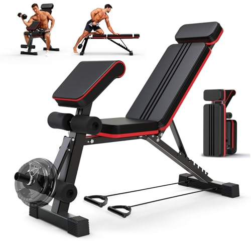 SPYLAVE Hantelbank Klappbar Multifunktion 8-in-1 Trainingsbank, 400KG Belastbarkeit, Verstellbare Schrägbank für Home Gym, Beintraining, Rückentrainer, Ganzkörpertraining, Römischer Stuhl