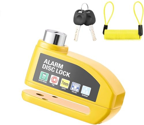 JDZYFFS Bremsscheibenschloss Motorradschloss Alarm für Harley Davidson Ultra Limited, Diebstahlschutz für Motorrad, Scheibenbremsen Schloss für Moto Fahrrad Moped,orange