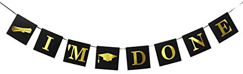 Amosfun I'm Done Abschluss Girlande Papier Buchstaben Banner Foto Requisiten Graduierung Party Dekoration 2.5M