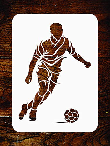 Stencil Company Fußball-Schablone, 26,5 x 35,5 cm, wiederverwendbar, für Papierprojekte, Scrapbook, Tagebuch, Wände, Böden, Stoff, Möbel, Glas, Holz