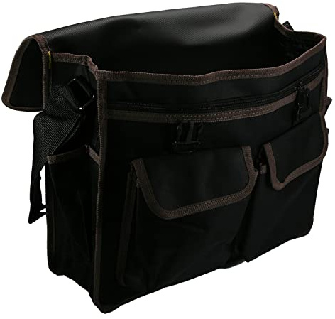 Utoolmart 390x320x130mm Extra Thick Multifunctional Electrical Hardware Tool Bag Shoulder Backpack Waterproof Oxford Cloth Storage Toolkit Black for Electricians Carpenters 1pcs