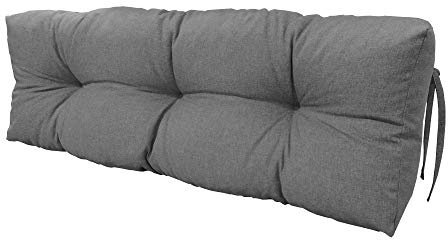 chilly pilley® Palettenauflage UV Wasserabweisend Leinenoptik Schaumflocken Palettenkissen auf Palettensofa Palettenpolster auf Palettenmöbel Rückenlehne Sitzkissen (Rückenkissen 120 x 50 Grau)