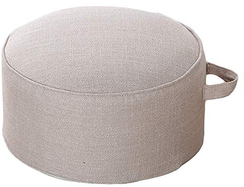 XBSLJ Hocker Sitzhocker Runder Hocker Fußhocker Sofa Couch Hocker Ottomane, Hocker Sitzbank Hocker mit Griff & abnehmbarem Bezug für Home-Beige 40x20x20cm (16x8x8)