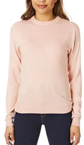 Light & Shade Haut à col Rond pour Femme Pull en Tricot Super Doux, Rose, M