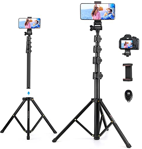 Victiv Handy Stativ Ständer, 172cm Smartphone Stative, Tripod für iPhone, Handystativhalter mit Fernauslöser, Selfie Stick Handystativ for Samsung Huawei Xiaomi Canon Webcam Kamera