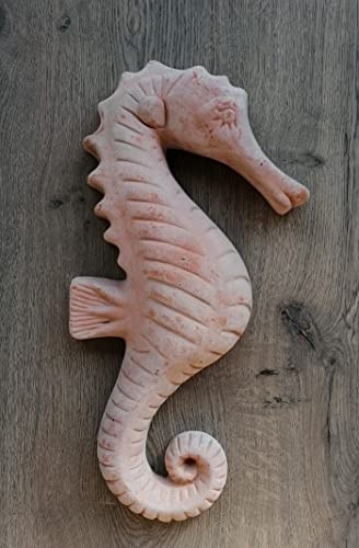 Schönes Seepferdchen 47 cm, echt Terracotta Terrakotta Garten Deko Meerestier Aquarium Wasser Teich Zoo Tierpark