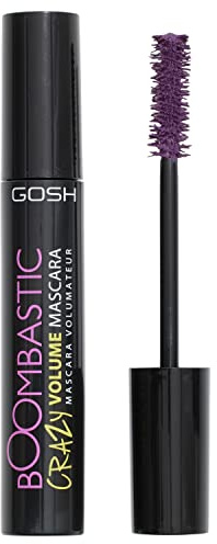GOSH Boombastic Crazy Mascara für extremes Volumen & lange Wimpern I Volumen-Wimperntusche mit präzisem Bürstenkopf I Wimpern ohne Klumpen I hautverträglich & parfümfrei I 006 Dusty Violet