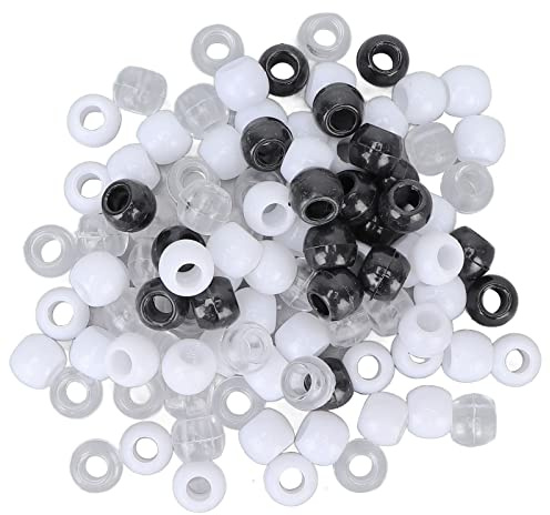 Perles de Cheveux Africaines, 100pcs Perles de Barbe Grosses Perles de Cheveux Perles Dreadlock Claires pour Hommes Femmes Tresses de Cheveux Décoration de Cheveux(Le Noir)