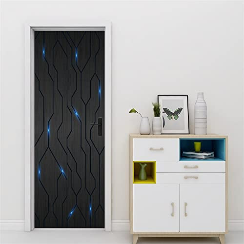 stickers paroi de douche 77x200cm(30.31 inches * 78.74 inches) Noir Floral Stickers muraux 3D bricolage Art Decal, décoration auto-adhésive pour la décoration murale de la chambre