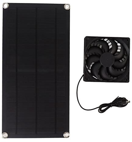 Fabater Solarpanel-Ventilator-Set, 10 W, P65, Wasserdicht, Solarbetriebener Ventilator, Solar-Abluftventilator, Mini-Ventilator für Dachboden, Gewächshaus, Wohnmobil, Außenbereich